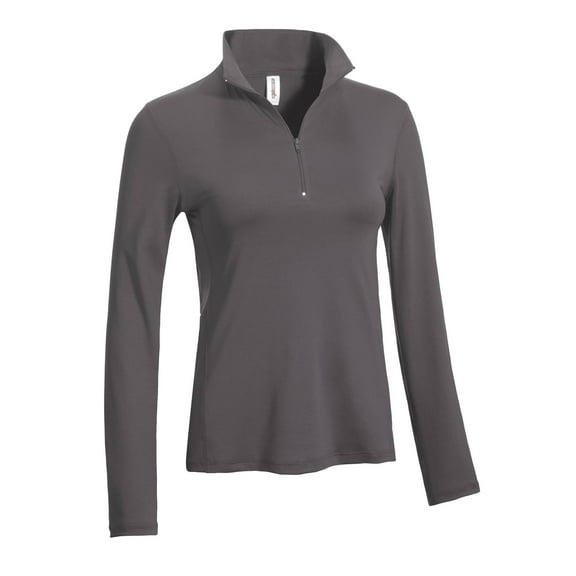 Expert Brand USA-Made Women's 1/4 Zip Athletic Training Top, Charcoal, Medium