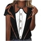 thumbnail image 2 of Puntoco Liquidación de camisetas cortas para mujer, nueva camiseta estampada informal de moda para mujer, camiseta de manga corta con cuello redondo, 2 of 4