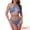 Blue, variant on Women's Criss Cross Ribbed Knit Bikini Sets Large Coffee