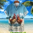 thumbnail image 2 of Camisas hawaianas para hombre 2024, estampados 3D, camisa de manga corta con gráfico de pollo de playa para verano, camisa unisex de moda estilo hawaiano, 2 of 4
