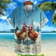 thumbnail image 2 of Camisas hawaianas para hombre 2024, estampados 3D, camisa de manga corta con gráfico de pollo de playa para verano, camisa unisex de moda estilo hawaiano, 2 of 5