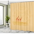thumbnail image 5 of Ambesonne Retro Shower Curtain, Retro Savannah Wild Giraffes, 69"Wx84"L, Orange Cream, 5 of 5