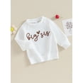 thumbnail image 3 of xiaxaixu Sister Matching Romper Outfits Letter Print Long Sleeve Round Neck Sweatshirt Toddler Fall Clothes, 3 of 8