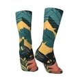 thumbnail image 5 of Uemuo Cat Hiding In Potted Plants Pattern Women's Crew Socks, Soft Durable Breathable Moisture-Wicking with Odor Control Cotton socks, 5 of 9