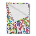 thumbnail image 2 of Butterfly Soft Flannel Fleece Throw Blanket, Different Sized Butterfly Silhouettes Sense of Change Movement Lifestyle Art, Cozy Plush for Indoor and Outdoor Use, 70" x 90", Multicolor, by Ambesonne, 2 of 5