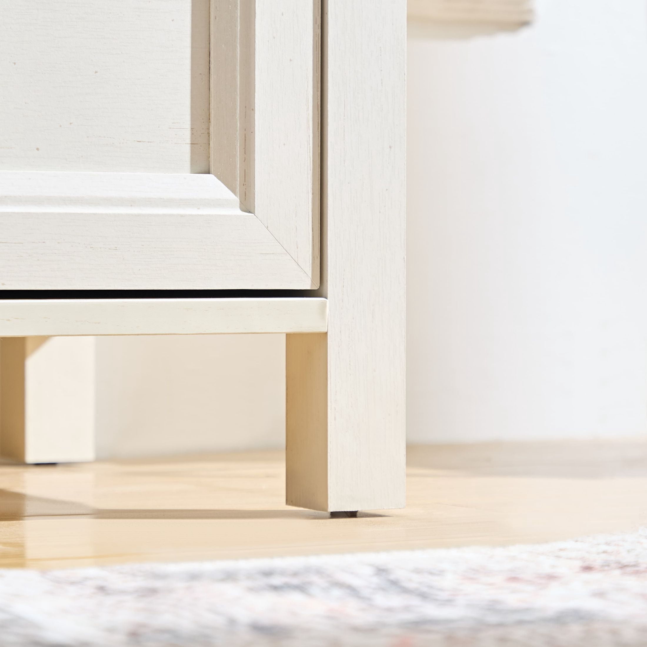 AENKYO Farmhouse Dresser with 6 Drawers, Storage Drawer Chest for Home, Cream White & Rustic Brown Finish