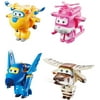 Super Wings - 2" Transform-A-Robots 4-Pack Donnie, Dizzy, Jerome, and Bello | Airplane Toys Mini Action Figures| Preschool Toy Plane for 3 4 5 Year Old Boys and Girls | Kids Birthday Gifts