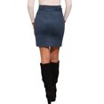 thumbnail image 3 of Falda de mujer Inspire Chic de ante sintético, de cintura alta, casual, con cinturón, falda lápiz M azul oscuro, 3 of 6