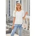 thumbnail image 4 of Arach&Cloz Women's 2025 Summer Lightweight Cropped Cardigan Short Sleeve Crew Neck Bolero Shrug Casual Top, 4 of 6