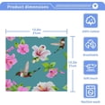 thumbnail image 3 of GZHJMY Pink Hibiscus Flower Hummingbird Wash Cloths 4 Pcs Small Cotton Wash Towels for Bathroom, 3 of 6