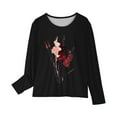 thumbnail image 4 of Ugoldhm Girls Tops Crewneck Fashion Floral Print Shirts Fall Long Sleeve Tees 3-13 Years, 4 of 5