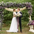 thumbnail image 4 of GFDYREE Wedding Arch Draping Fabric, 2 Pcs Chiffon Drapes Wedding Drapery for Indoor and Outdoor Backyard Reception Backdrop Ceiling Curtains Decorations, Ivory, 4 of 7
