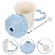 thumbnail image 3 of Juego de taza de cerámica con diseño de helado, taza de café, taza de agua, taza para beber con agitador HOMEMAXS HaoMX115450003, 3 of 7