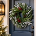 thumbnail image 4 of Qwtwty Christmas Front Door Wreath, Farmhouse Artificial Winter Wreath Hanging Ornament for Wall Window Porch Indoor Outdoor Christmas Decoration, 4 of 6