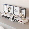 thumbnail image 3 of Foldable Computer Monitor Riser, Height Adjustable Computer Stand, Desk Shelf Riser with Storage Drawer & Tablet Phone Stand for Computer, Desktop, Laptop, 3 of 9