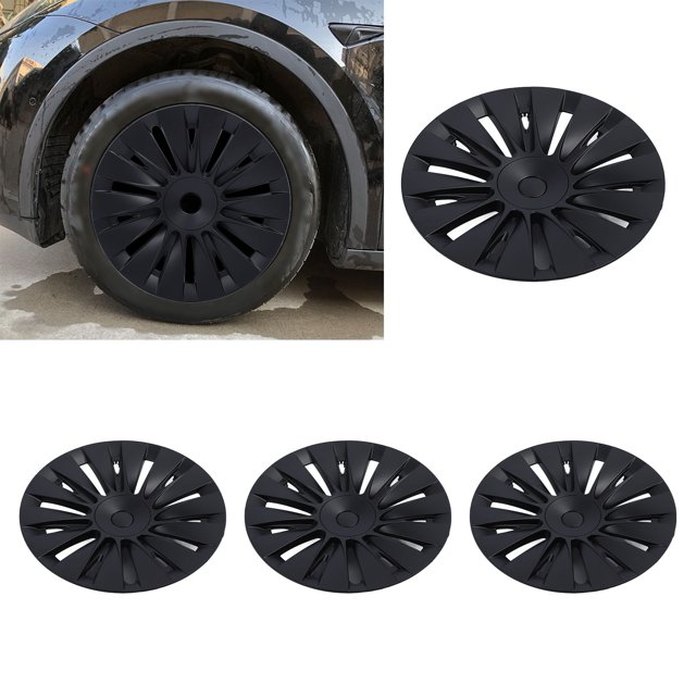 Enjoliveur de Jante, Moyeu de Roue Sport Mat Noir pour Roues de 19 Pouces