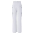 thumbnail image 3 of ManxiVoo Women's Casual Yoga Pants with Side Button Pockets Drawstring Elastic Waist Comfortable Workout Trousers M Size White, 3 of 8
