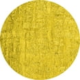 thumbnail image 1 of Ahgly Company Indoor Round Abstract Yellow Contemporary Area Rugs, 3' Round, 1 of 4