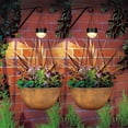 thumbnail image 3 of 2 Packs Hanging Planters Basket for Outdoor Plants, Solar Powered Self Watering Bronze Round Plastic Flower Pots with Drainer for Balcony Patio Garden Outdoor Decoration, 3 of 16