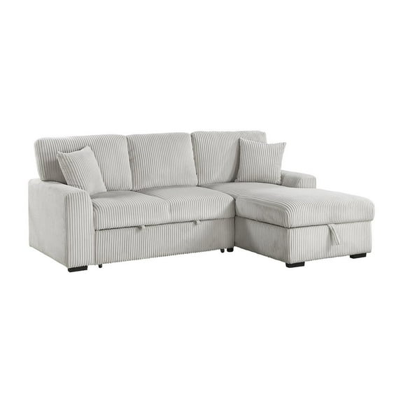 Lexicon Marsh Corduroy 2-Piece Sectional with Right Chaise in Gray