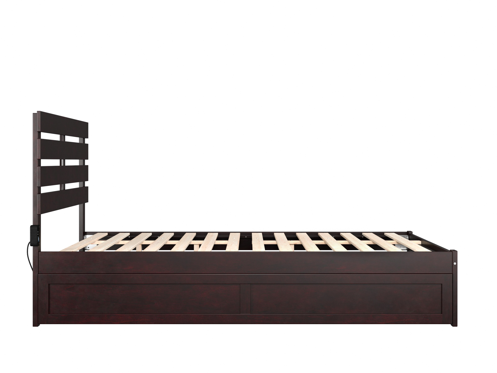 AFI Oxford 14" Queen Wood Platform Bed Frame with Twin XL Trundle, Espresso
