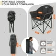 thumbnail image 6 of MOPHOTO Oversized Heated Camping Chair, Patio Lounge Chairs with 3 Heat Levels, Portable Folding Heated Chair Round Moon Saucer Folding Lawn Chair Outdoor Chair for Camping, Lounge Patio, 2 Pack, 6 of 14