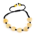 thumbnail image 1 of Nvzi Pulsera de cuentas hecha a mano, pulsera tejida con corazón de piedra natural, pulsera simple y ajustable (amarillo), 1 of 5