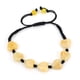 thumbnail image 1 of Nvzi Pulsera de cuentas hecha a mano, pulsera tejida con corazón de piedra natural, pulsera simple y ajustable (amarillo), 1 of 5