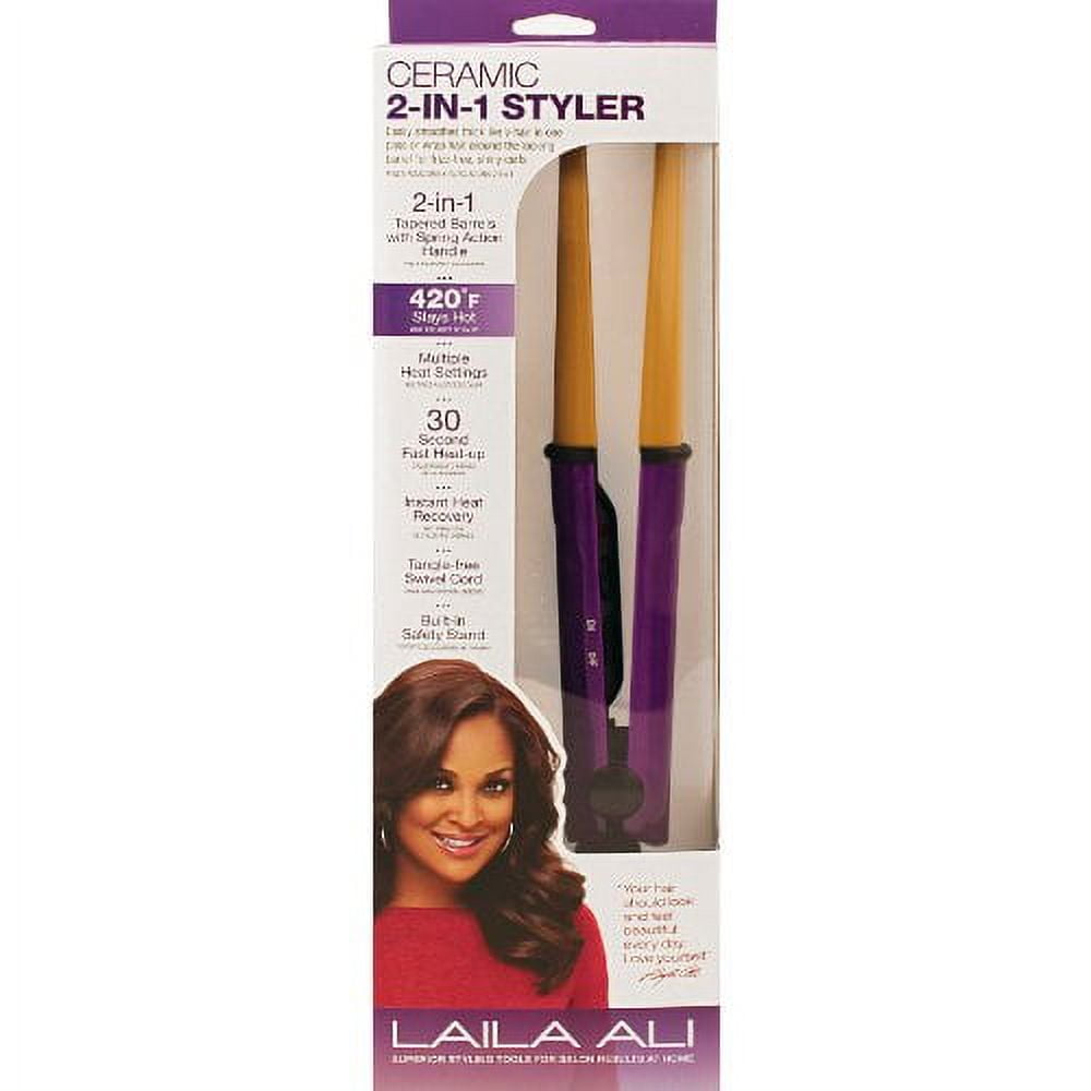 Laila Ali LAIR1603 2 in 1 Ceramic Styler Purple and Gold Walmart