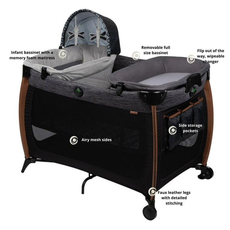Monbebe Flex Deluxe Baby Play Yard with Bassinet and Changer