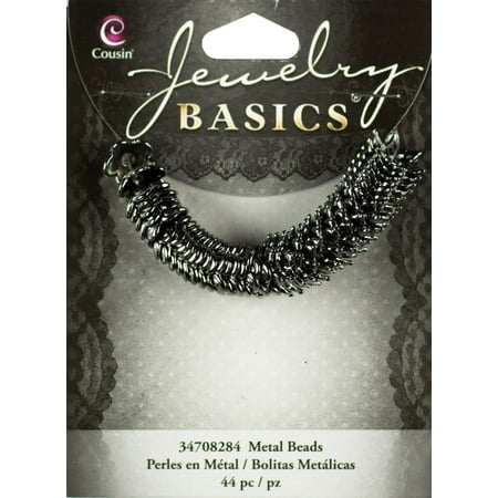 - Cousin Jewelry Basics Metal Beads, 10mm, 44pk, Gunmetal Mixed Cap