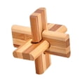 thumbnail image 4 of Brain Teaser Intellectual Toy Interlock Puzzle Waterproof Colorfast Educational Accessories Sweet Present for Adults Bamboo Birthday Gift Type 1, 4 of 8