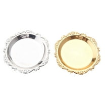 Vintage Tray Plates Round Jewelry Dish Farmhouse Decorative Plate Embossed Trinket Serving Charge Charger Antique Dinner