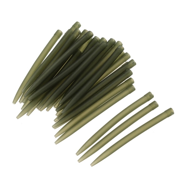 Graflsoa Manchons de Pêche Anti-Emmêlement en Caoutchouc Verts, 30 Pcs, pour Montages à Carpe, Longueur 54 mm, Équipement Terminal Durable