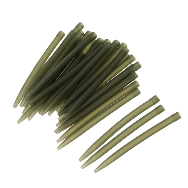 Graflsoa 30-Piece Green Rubber Anti-Tangle Fishing Sleeves for Carp Rigs, 54mm Length, Durable Terminal Tackle