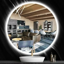 40 inch Backlit Bathroom Round LED Mirror for Bathroom Wall Large Circle Round Lighted Vanity Mirror with Lights Backlit Smart Memory 3 Color Dimmable Anti-Fog 40" Frameless LED Circle Mirrors