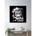 thumbnail image 2 of I Love Science - Nerdy Cat With Test Tubes Illustration Poster Wall Art, Modern Wall Decor For Living Room Bedroom, 24x24 UNFRAMED, 2 of 3