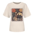 thumbnail image 4 of Puliio Womens Oversized Tshirt Flower Graphic Tees Music Short Sleeve Shirts Summer Casual Loose Beach Tops, 4 of 4