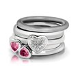 thumbnail image 2 of Pink Tourmaline Double Heart Ring 2/5 Carat (ctw) in Sterling Silver, 2 of 4