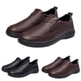 thumbnail image 2 of TIREOW Men's Leather Dress Walking Slip-on Shoes Comfortable Orthopedic Plantar Fasciitis Classic Lightweight Oxfords with Arch Support Business Loafers Footwear, 2 of 9