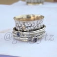 thumbnail image 6 of Rainbow Moonstone Spinner Ring: Sterling Silver Meditation Fidget Ring, 6 of 10