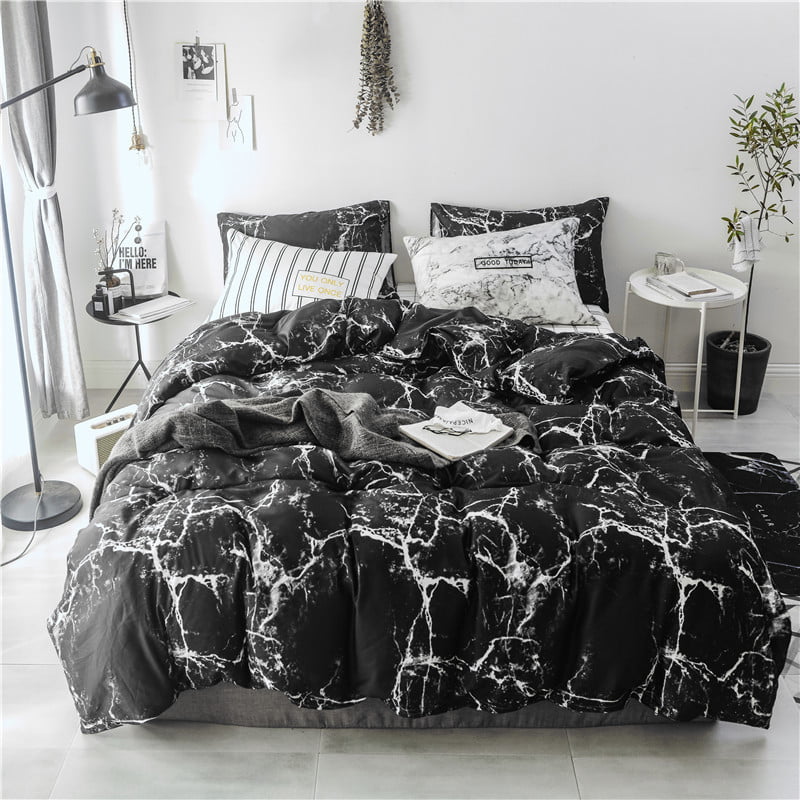 Full Modern Abstract Charcoal Black, Do Duvet Covers Keep You Warm