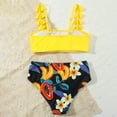 thumbnail image 4 of Girls Swimsuits 2 Piece Bathing Suits Beachwear Cute Ruffle Swimsuit with Sun Two Piece Swim for Beach Swimwear 3-5 Years, 4 of 9