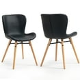 thumbnail image 2 of Set of 2 Batia Gray Velvet Fabric Dining Chairs with Black Iron Legs, 2 of 6