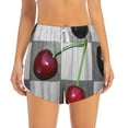 thumbnail image 2 of Sigee Cherries laid for Women's Athletic Shorts High Waisted Running Shorts Pocket Sporty Short Gym Elastic Workout ShortsX-Large, 2 of 9