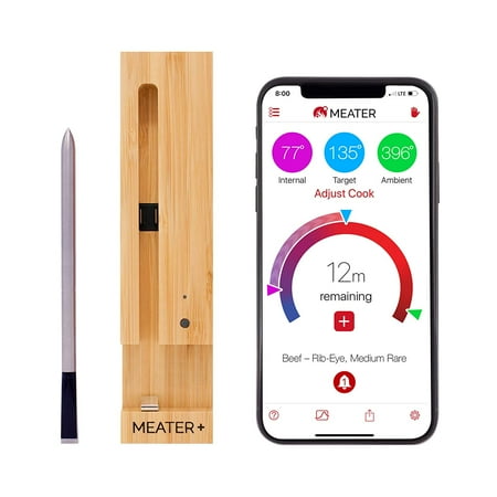Grill Thermometer Wireless New MEATER+165ft Long Range Smart Wireless Meat Thermometer for The Oven Grill Kitchen BBQ Smoker Rotisserie with Bluetooth and WiFi Digital Connectivity ()
