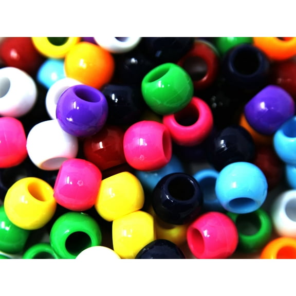 New Tara Assorted Color Design 240 Pieces Plastic Beads 10x12 mm For Braid Hair For Girls (SOLID MIX)