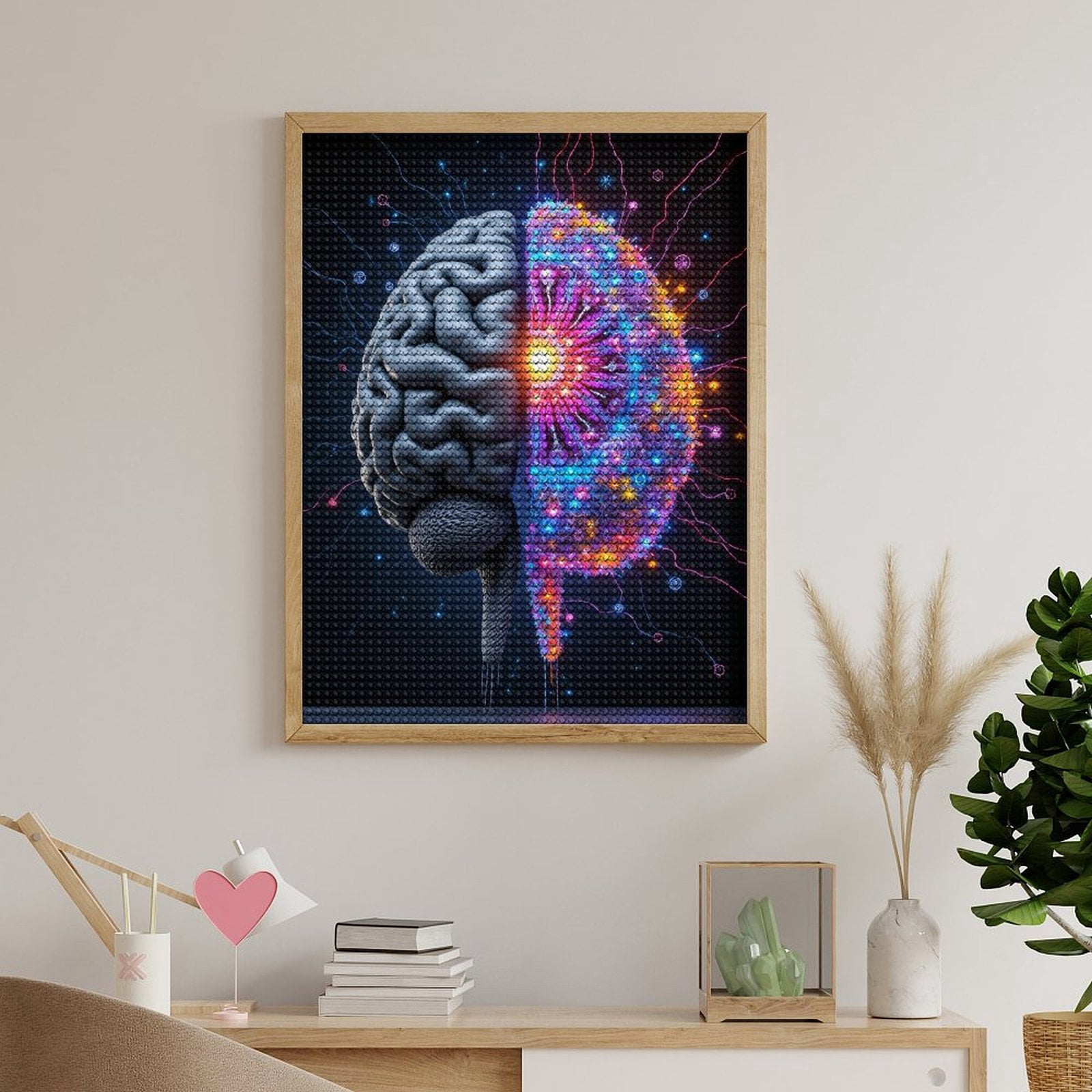 Diamond Art Kits for Adults, Brain Neural Digital Fusion Lights 5D Diamond Painting Kits for Adults Beginners, DIY Full Drill Diamond Painting, Gem Art and Crafts 12x16