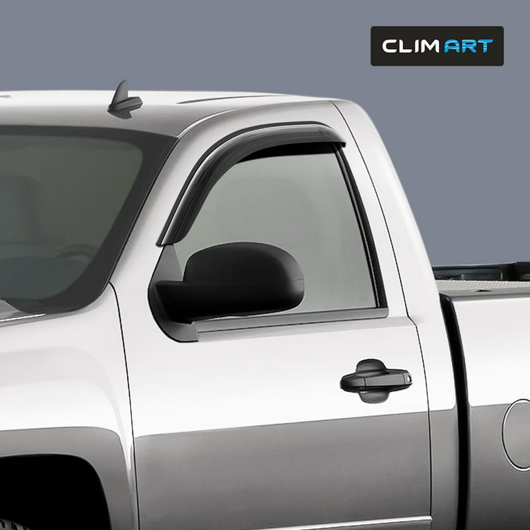 CLIM ART Incredibly Durable Rain Guards for GMC Sierra 1500 2007-2013  Regular Cab, Tape-on Window Deflectors, Vent Window Visors, Truck  Accessories,