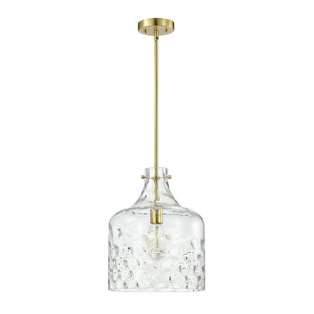 Warehouse of Tiffany Daelan 1 Light Clear Dimpled Glass Single Light Brass Pendant Light